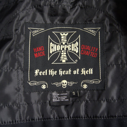 West Coast Choppers Leather Biker Jacket Black Size S