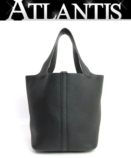 HERMES Picotin Lock MM Taurillon Clemence Black