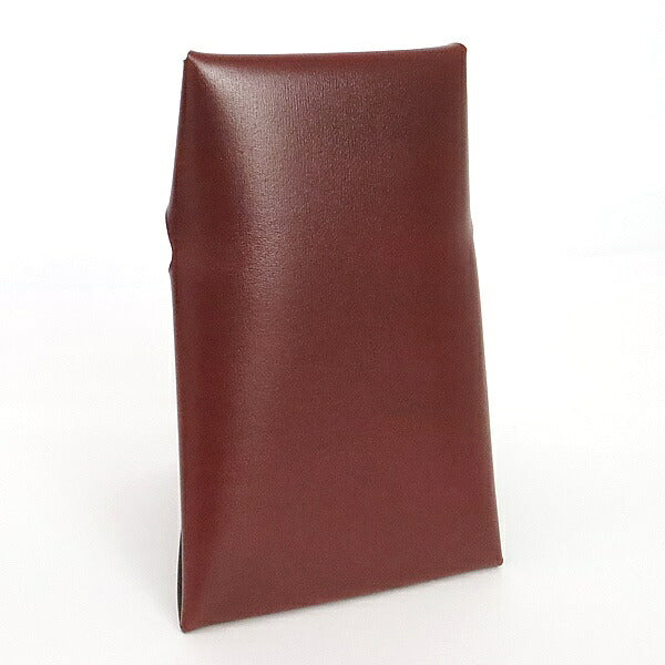 HERMES Bastia Coin Pouch Box Calf Rouge H Size ONE SIZE