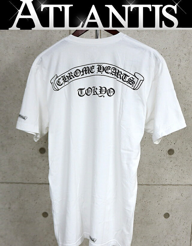 CHROME HEARTS Tokyo Limited Scroll Label Sleeve White Shirt Size L