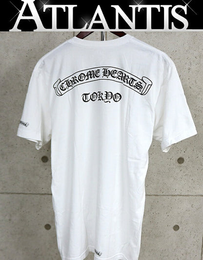 CHROME HEARTS Tokyo Limited Scroll Label Sleeve White Shirt Size L