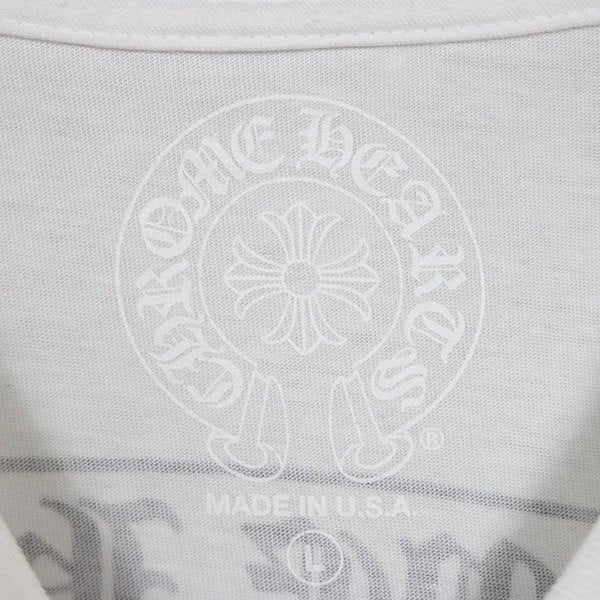 CHROME HEARTS Tokyo Limited Scroll Label Sleeve White Shirt Size L