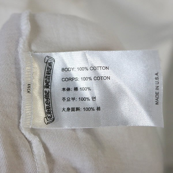CHROME HEARTS Tokyo Limited Scroll Label Sleeve White Shirt Size L
