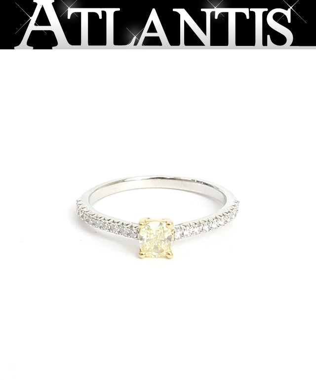 Tiffany&Co. Novo Princess Cut Ring Pt950/K18YG Size 13