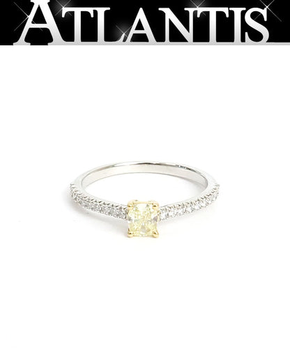 Tiffany&Co. Novo Princess Cut Ring Pt950/K18YG Size 13