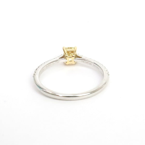 Tiffany&Co. Novo Princess Cut Ring Pt950/K18YG Size 13