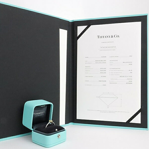 Tiffany&Co. Novo Princess Cut Ring Pt950/K18YG Size 13