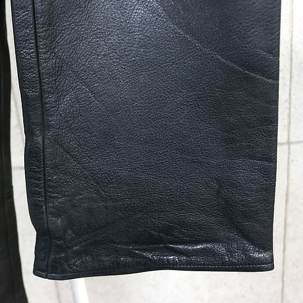 CHROME HEARTS Flare Knee Leather Cross Patch Black Size 30