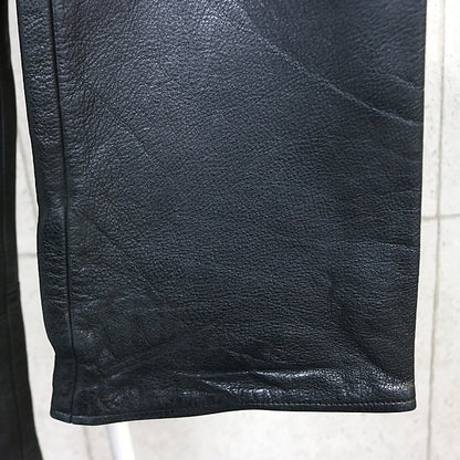 CHROME HEARTS Flare Knee Leather Cross Patch Black Size 30