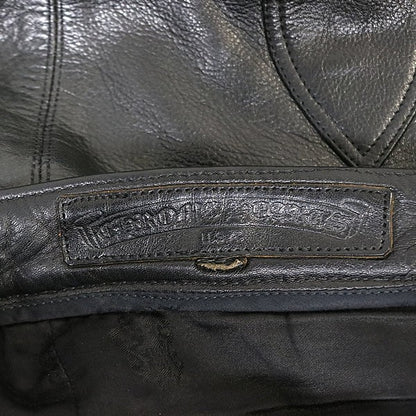 CHROME HEARTS Flare Knee Leather Cross Patch Black Size 30
