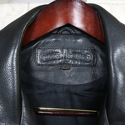 CHROME HEARTS Old Basic Moto Leather Jacket Black Size XS