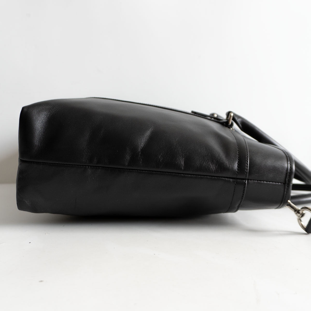 Coach 2-way Leather Tote Bag Black