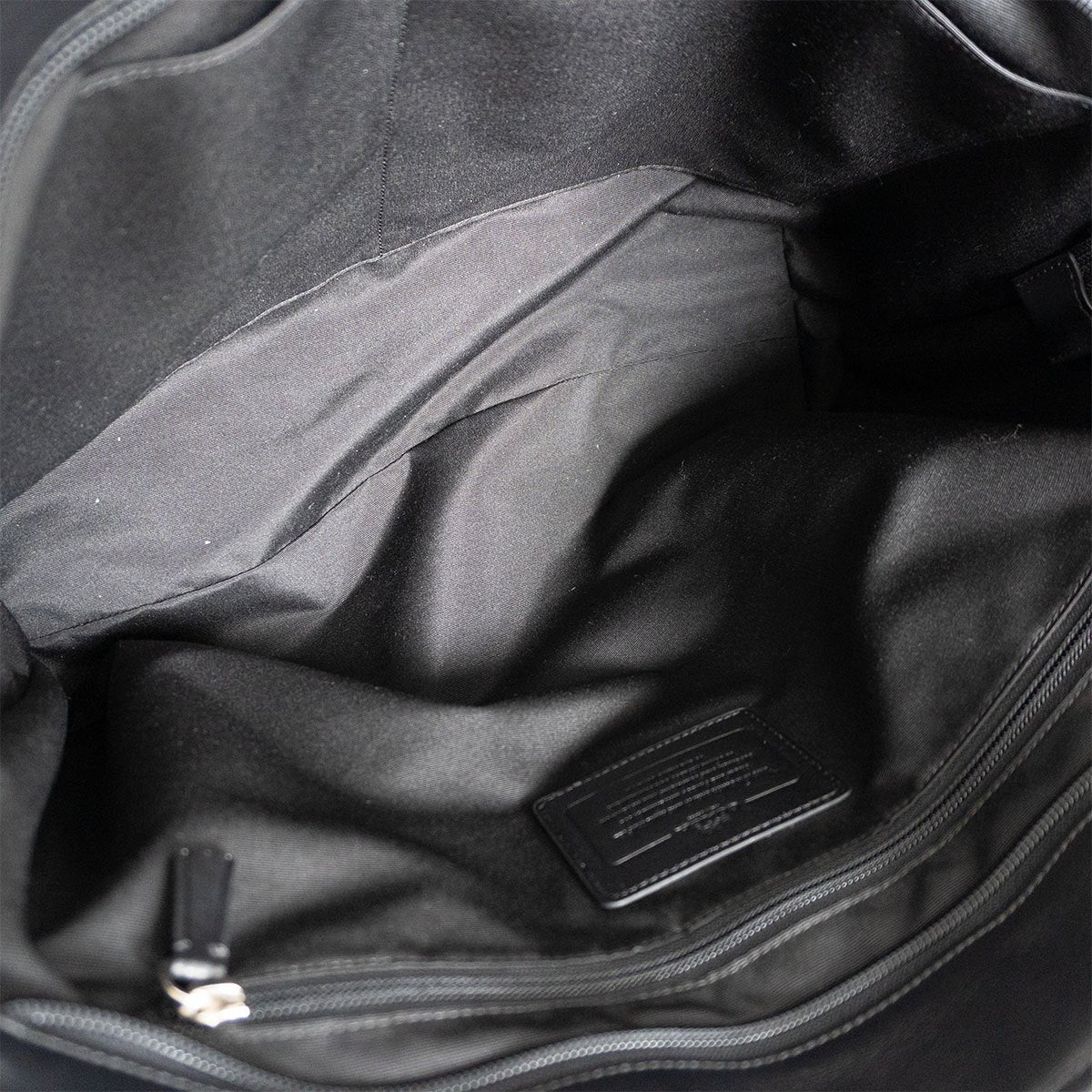 Coach 2-way Leather Tote Bag Black
