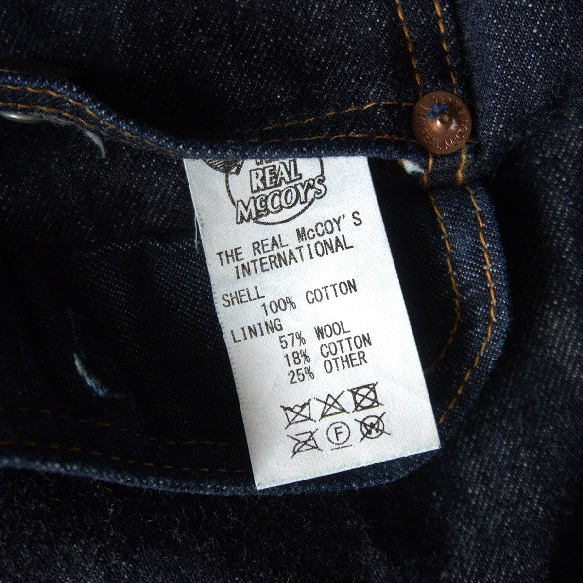 The Real McCoy's Blanket-lined Split-back Denim Jacket Size 40