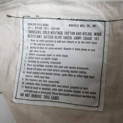 US ARMY 70S M-65 Field Pants Size SMALL/SHORT
