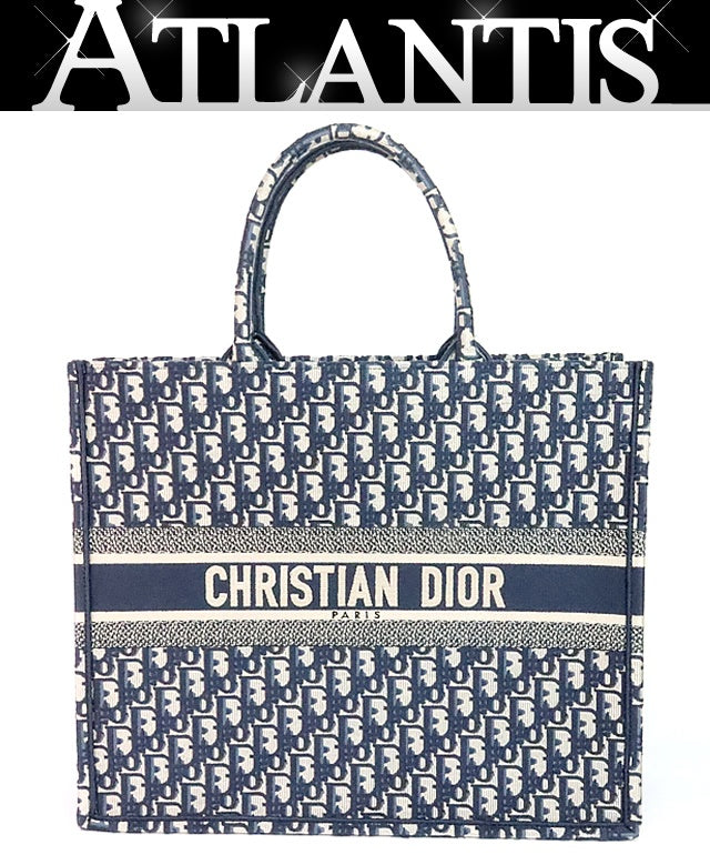 Christian Dior Oblique Jacquard Large Bag Blue Size ONE SIZE