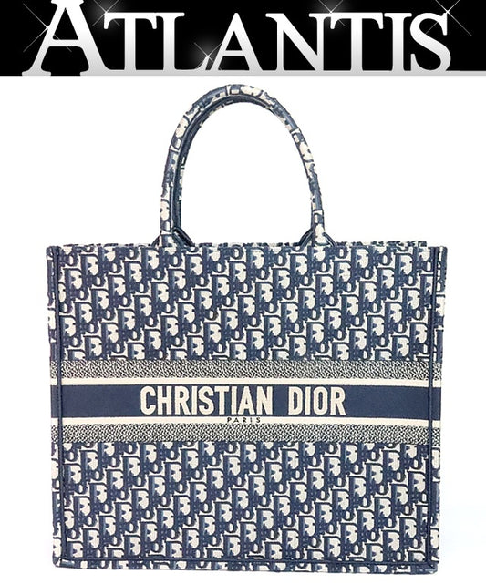 Christian Dior Oblique Jacquard Large Bag Blue Size ONE SIZE