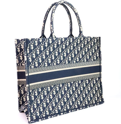 Christian Dior Oblique Jacquard Large Bag Blue Size ONE SIZE