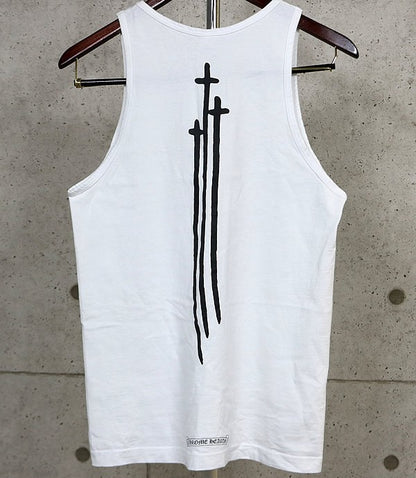 CHROME HEARTS Vintage RS3 Cross Cotton Tank Top White Size S