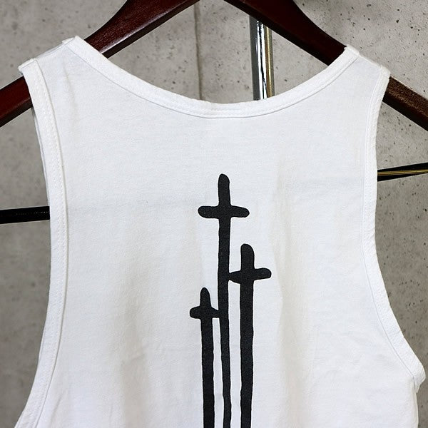 CHROME HEARTS Vintage RS3 Cross Cotton Tank Top White Size S