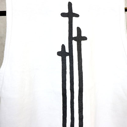 CHROME HEARTS Vintage RS3 Cross Cotton Tank Top White Size S