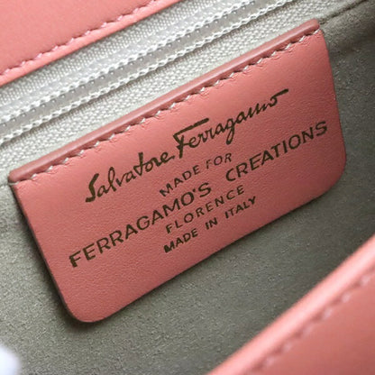 Salvatore Ferragamo Gancini Calfskin Bag Pink Size ONE SIZE