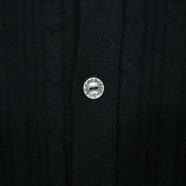 CHROME HEARTS Cashmere Cemetery Cross Cardigan Black Size M