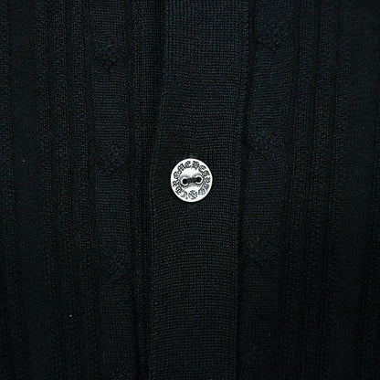 CHROME HEARTS Cashmere Cemetery Cross Cardigan Black Size M