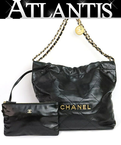 CHANEL Chanel 22 Small Shiny Bag Black Size ONE SIZE