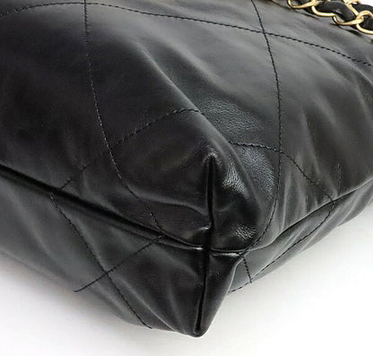 CHANEL Chanel 22 Small Shiny Bag Black Size ONE SIZE