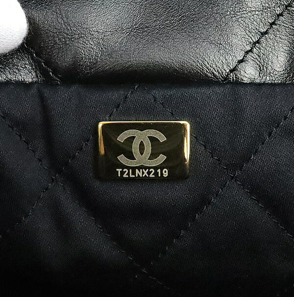 CHANEL Chanel 22 Small Shiny Bag Black Size ONE SIZE