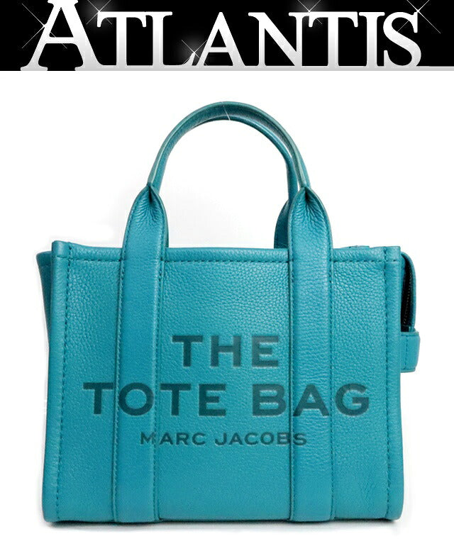 MARC JACOBS Leather Tote Bag Blue Size ONE SIZE