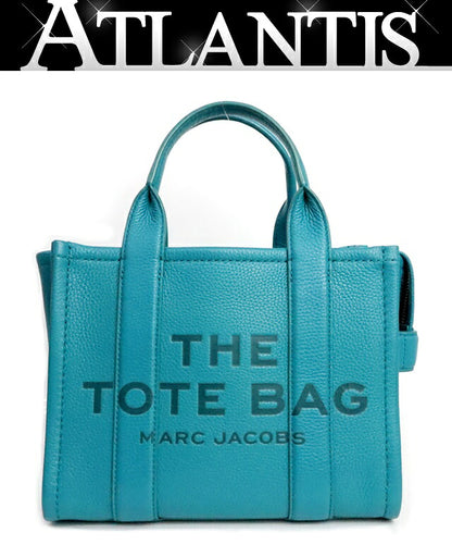 MARC JACOBS Leather Tote Bag Blue Size ONE SIZE