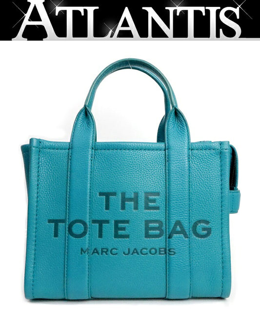 MARC JACOBS Leather Tote Bag Blue Size ONE SIZE