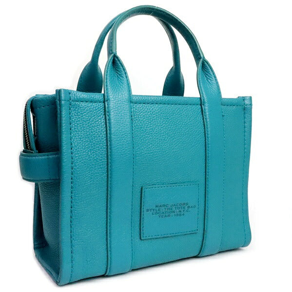 MARC JACOBS Leather Tote Bag Blue Size ONE SIZE