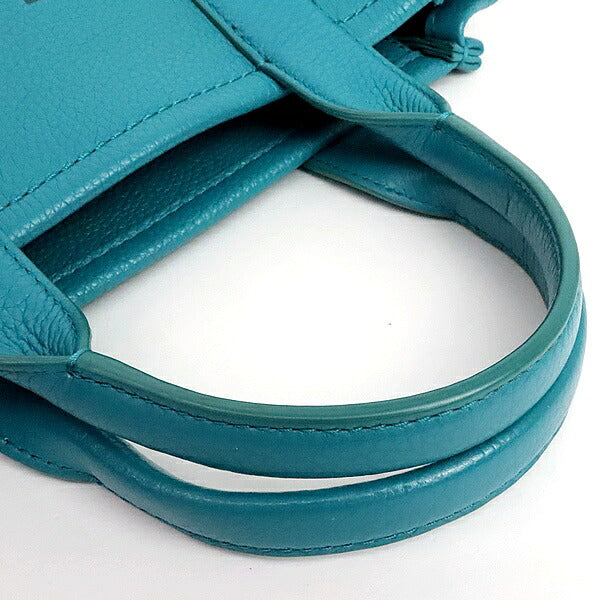 MARC JACOBS Leather Tote Bag Blue Size ONE SIZE