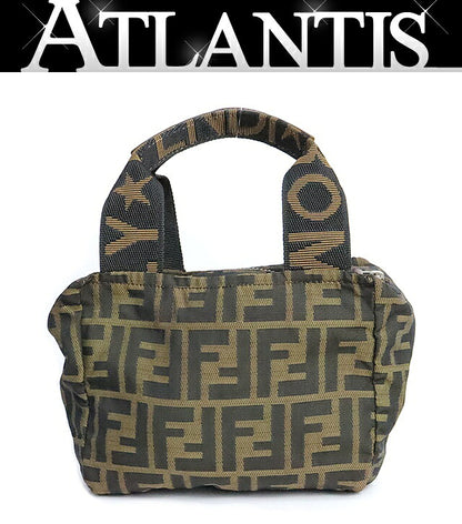 FENDI Zucca Canvas Leather Mini Bag Brown Size ONE SIZE