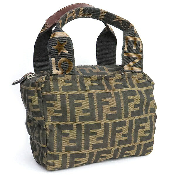 FENDI Zucca Canvas Leather Mini Bag Brown Size ONE SIZE