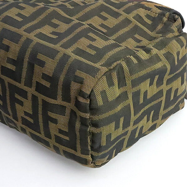 FENDI Zucca Canvas Leather Mini Bag Brown Size ONE SIZE