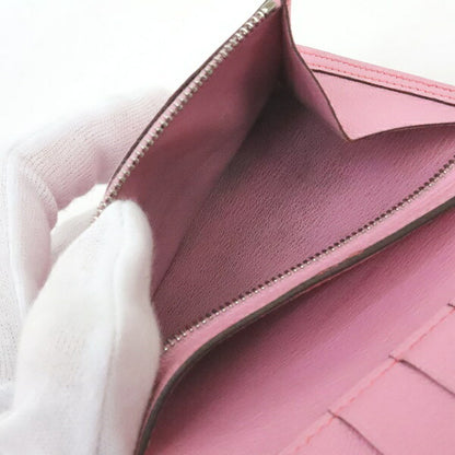 HERMES Clic 12 Ostrich Trifold Wallet Pink Size ONE SIZE