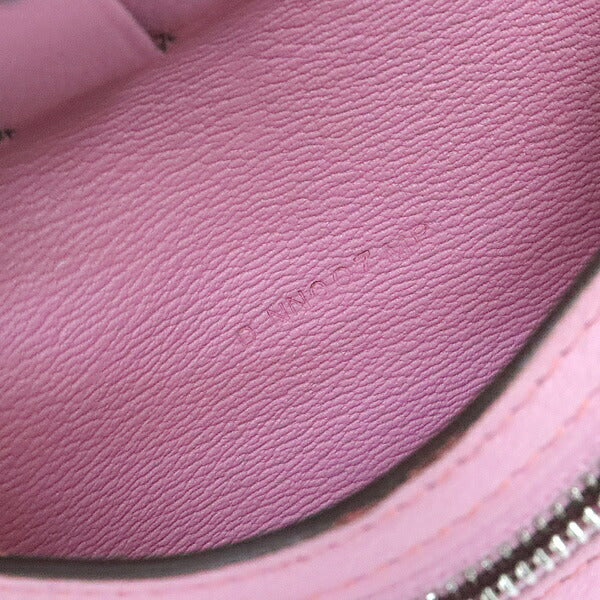HERMES Clic 12 Ostrich Trifold Wallet Pink Size ONE SIZE