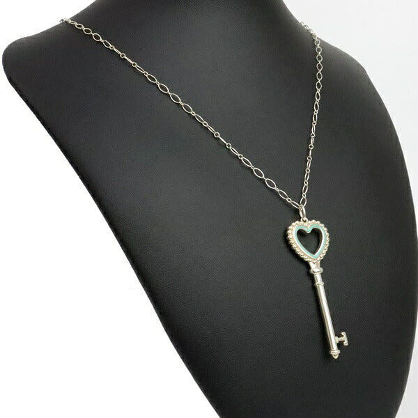 Tiffany&Co. Beaded Heart Necklace Silver/Blue Size ONE SIZE