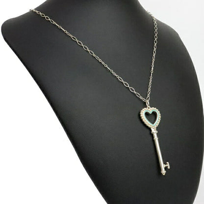Tiffany&Co. Beaded Heart Necklace Silver/Blue Size ONE SIZE