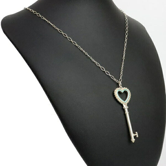 Tiffany&Co. Beaded Heart Necklace Silver/Blue Size ONE SIZE