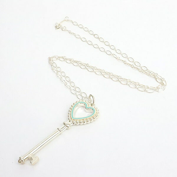 Tiffany&Co. Beaded Heart Necklace Silver/Blue Size ONE SIZE