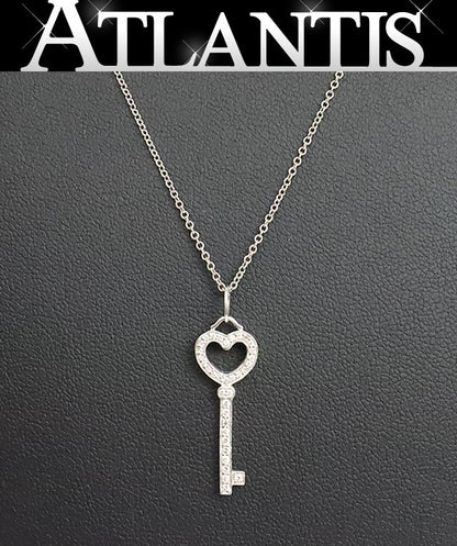 Tiffany&Co. Heart Key Necklace Platinum Size ONE SIZE