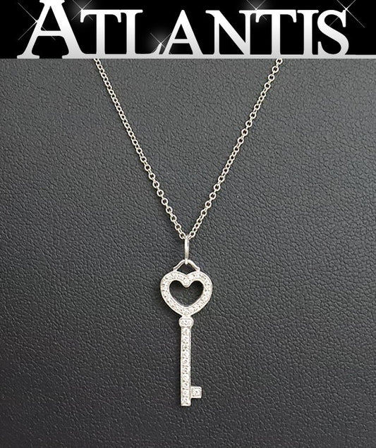 Tiffany&Co. Heart Key Necklace Platinum Size ONE SIZE