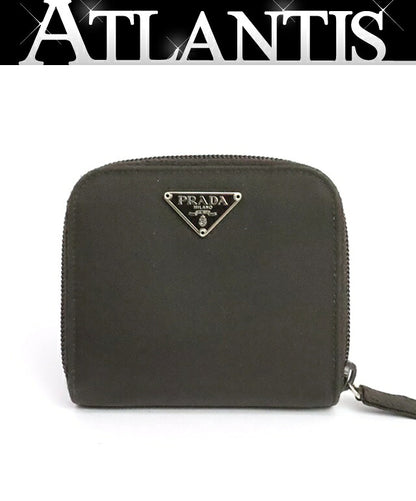 PRADA Nylon Compact Wallet Brown Size ONE SIZE