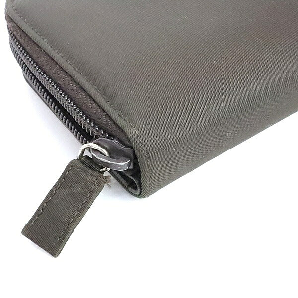 PRADA Nylon Compact Wallet Brown Size ONE SIZE
