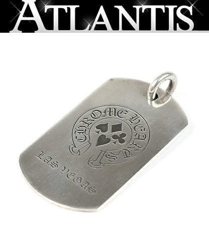 CHROME HEARTS LA Large Dog Tag Silver Pendant Size ONE SIZE